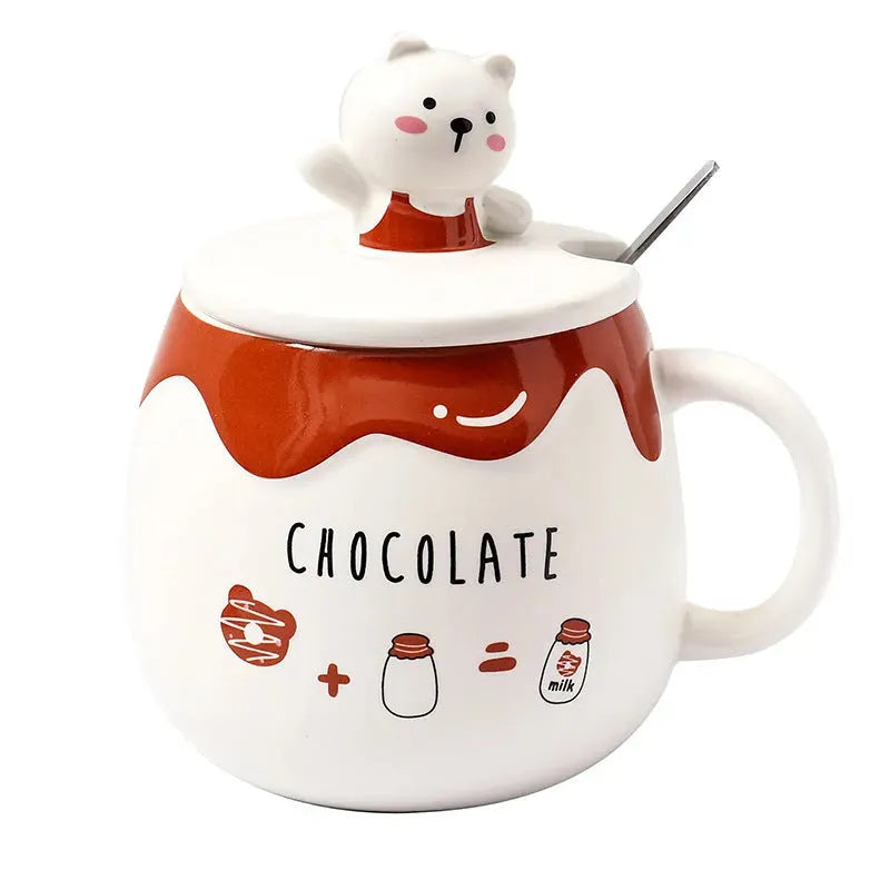 Cute Cartoon Ceramic Household Large Capacity Water Cup - Bellarte Enchanté Cute Cartoon Ceramic Household Large Capacity Water Cup